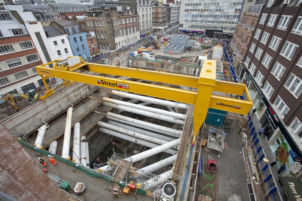 Tottenham Court Road excavation on site